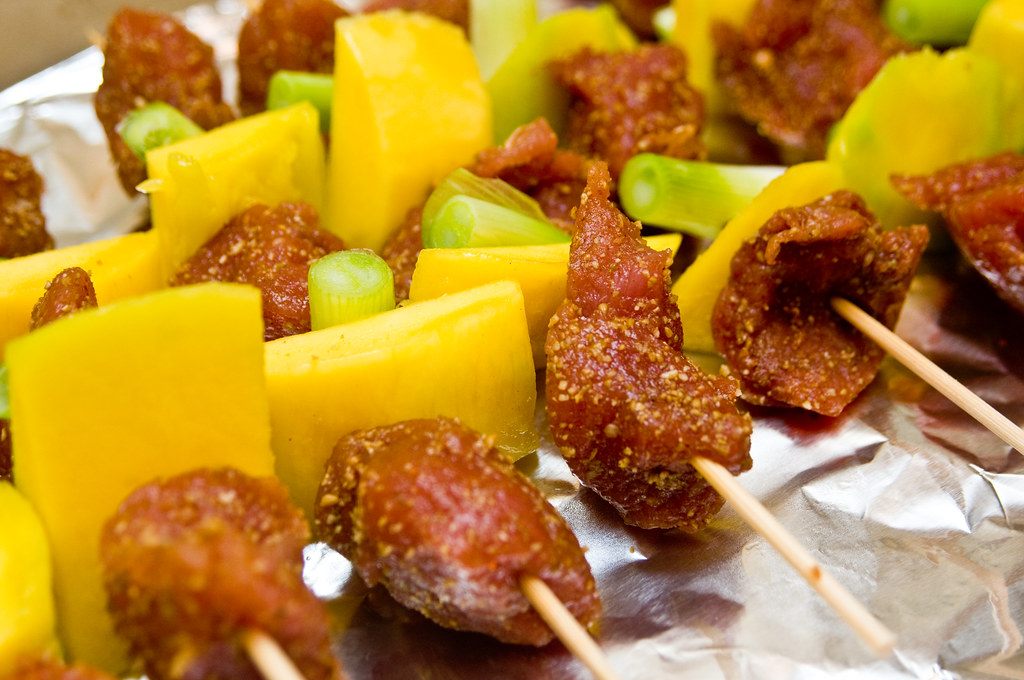 Grilled Pork Kabobs with Pineapple and Bell Pepper